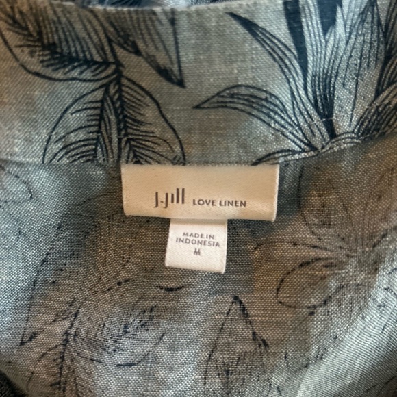 J. Jill Linen Button Front Shirt Medium Lightweight Casual - Picture 3 of 4